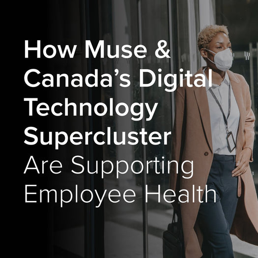 How Muse & Canada's Digital Technology Supercluster Are Supporting Employee Health - masked professional walking with bag