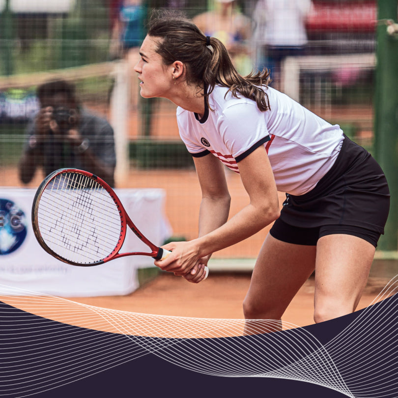 Female athlete playing tennis