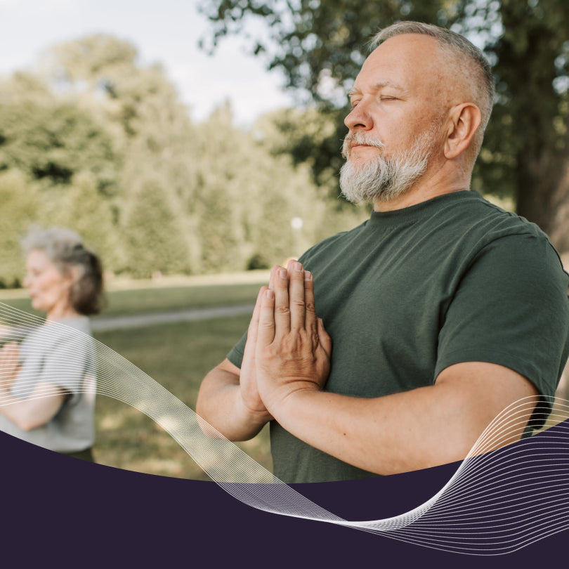 Two couples meditating
