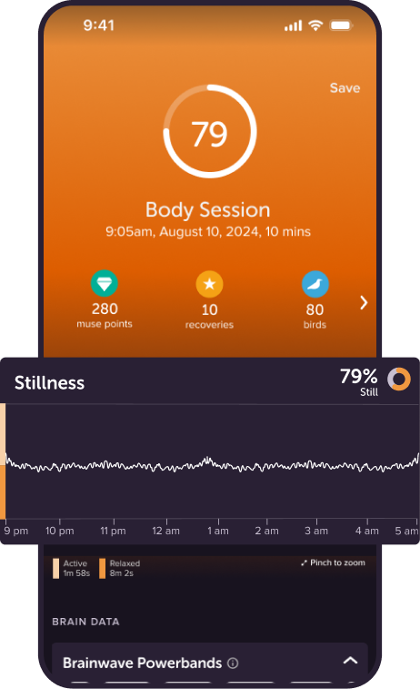 Muse Body session screen