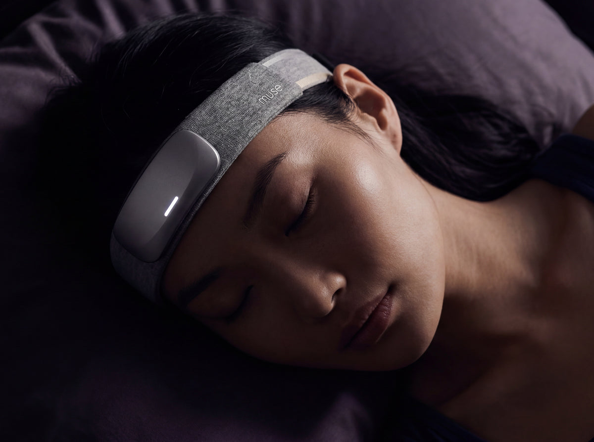 Woman asleep wearing a Muse S headband